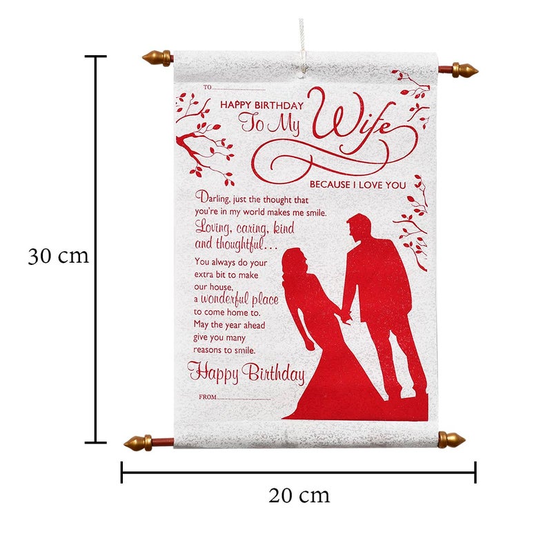 Natali Traders Birthday Gift for Wife - Artificial Golden Rose Flower with Love Stand & Scroll Card - Happy Birthday Gift Combo - Image 3