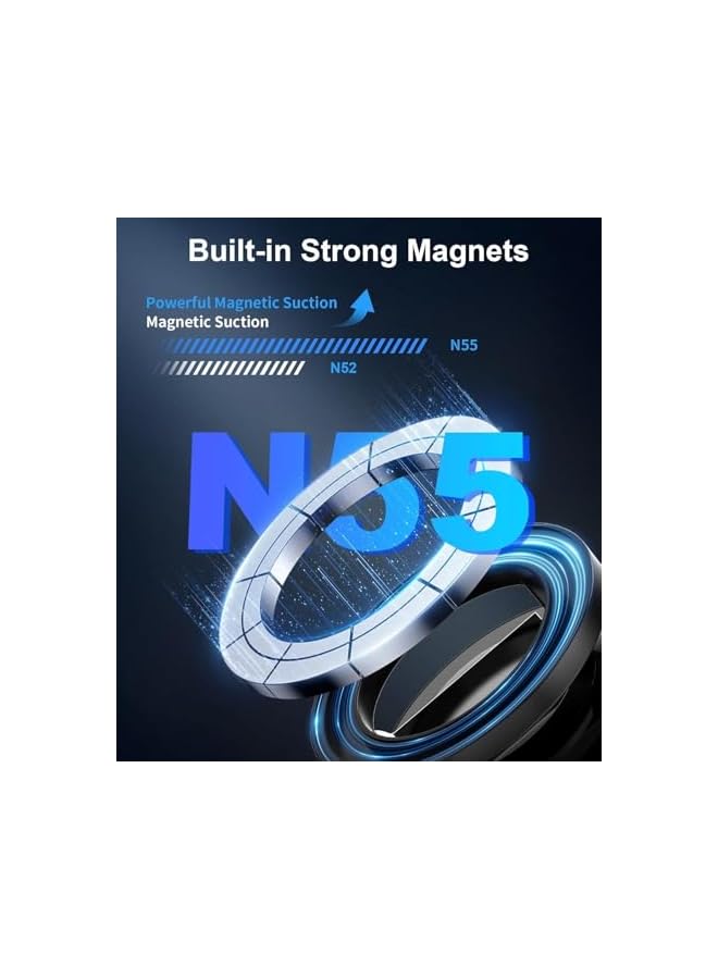 S-TOP Premium Magnetic Car Phone Mount, Vacuum Suction Dashboard Holder, Black, 60x60x47mm, Multi-Protection Bracket with Adjustable Base - Image 3