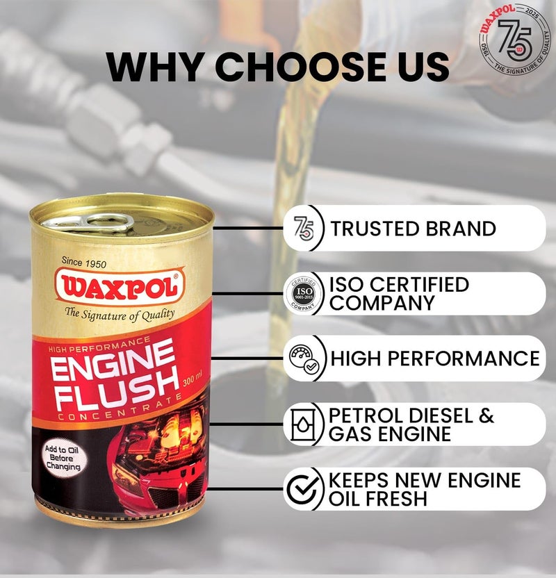 Waxpol Engine Flush (300 ml) & Waxpol Engine Oil Saver + Treatment (250Ml) Improves Performance & Reduces Noise - Image 5