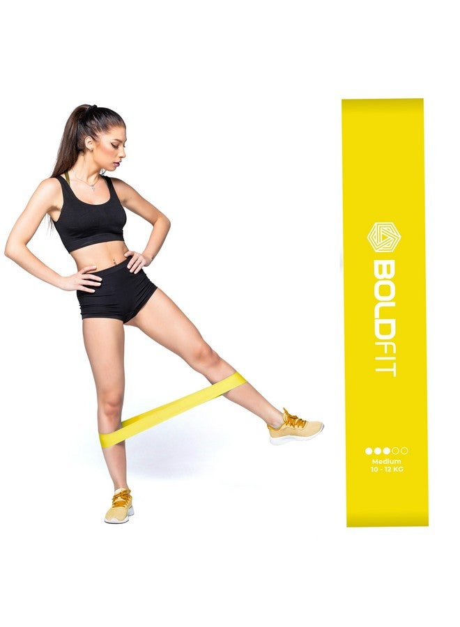 BOLDFIT أشرطة مقاومة بولدفيت حلقة صغيرة للنساء حزام الورك أشرطة المؤخرة للنساء لتمارين التونينج حزام الصالة الرياضية حزام المؤخرة لاتكس ثيراباند للياقة البدنية - أصفر متوسط 10-12 كجم - Image 1