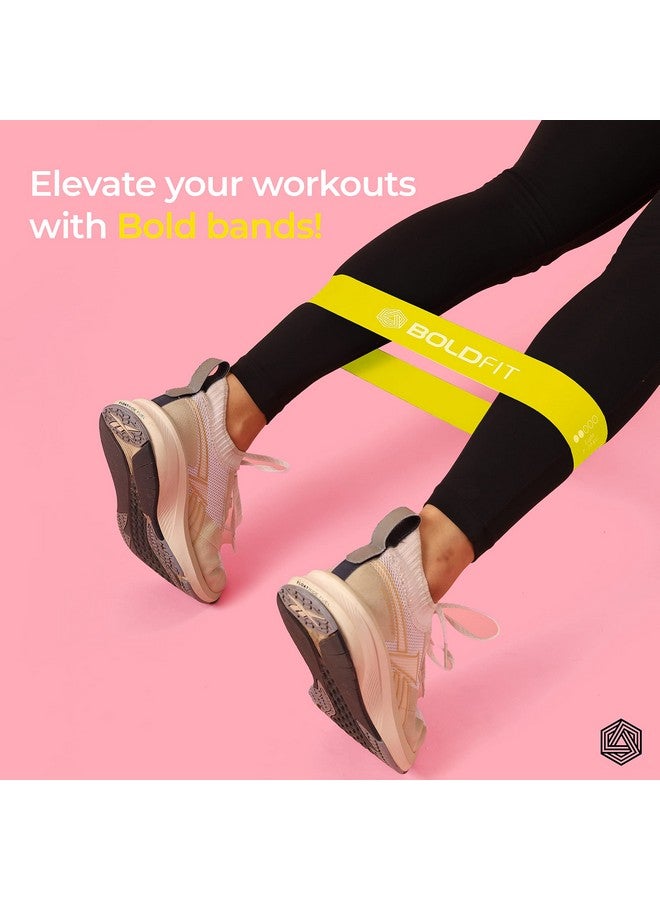 BOLDFIT أشرطة مقاومة بولدفيت حلقة صغيرة للنساء حزام الورك أشرطة المؤخرة للنساء لتمارين التونينج حزام الصالة الرياضية حزام المؤخرة لاتكس ثيراباند للياقة البدنية - أصفر متوسط 10-12 كجم - Image 4