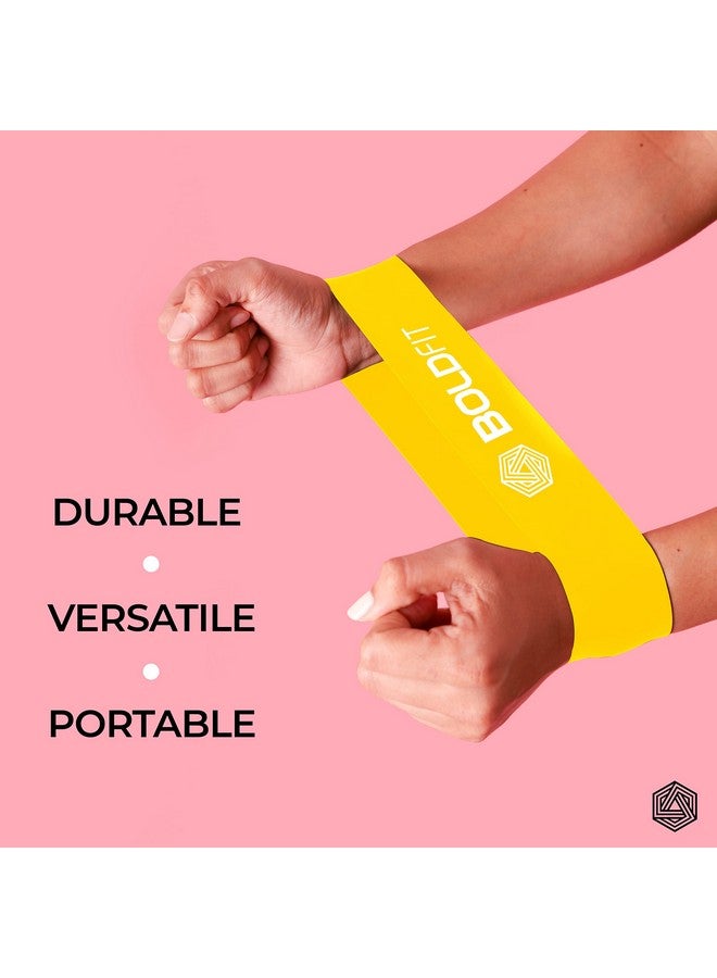 BOLDFIT أشرطة مقاومة بولدفيت حلقة صغيرة للنساء حزام الورك أشرطة المؤخرة للنساء لتمارين التونينج حزام الصالة الرياضية حزام المؤخرة لاتكس ثيراباند للياقة البدنية - أصفر متوسط 10-12 كجم - Image 3