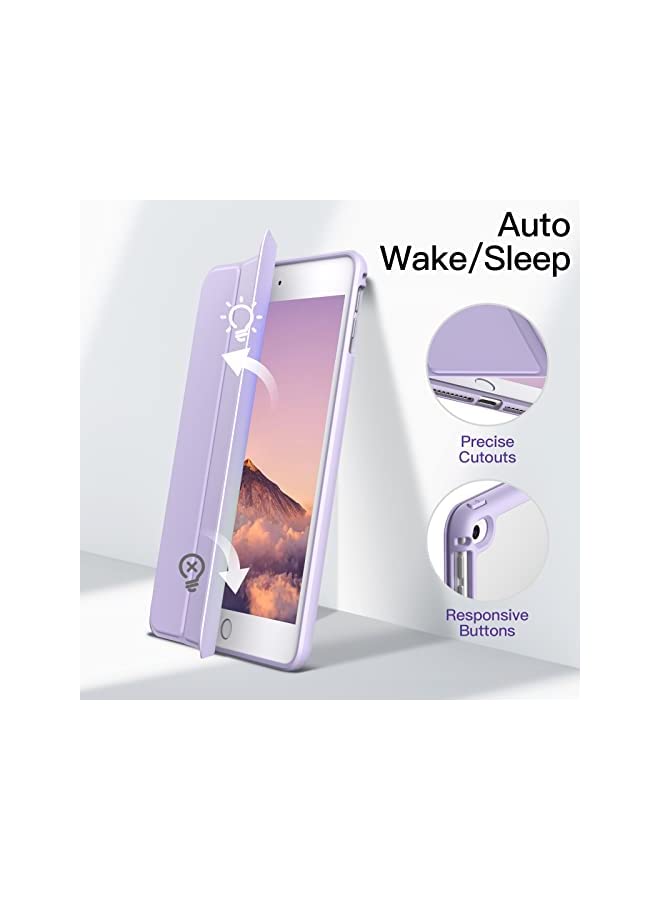 Jetech حافظة لجهاز iPad mini 5/4 (7.9 بوصة موديل 2019/2015) مع حامل قلم، غطاء خلفي شفاف شفاف مع حامل رفيع مقاوم للصدمات، خاصية الإيقاظ/النوم التلقائي (أرجواني فاتح) - Image 5