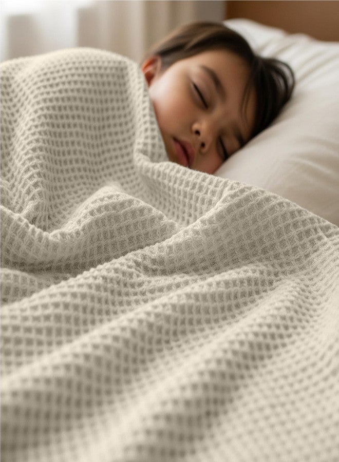 Utopia Bedding Khaki Waffle Blanket Queen Size Soft Lightweight Breathable Cotton Blend Bed Blanket for All Seasons Luxury Throws for Bed Couch and Sofa - Image 3