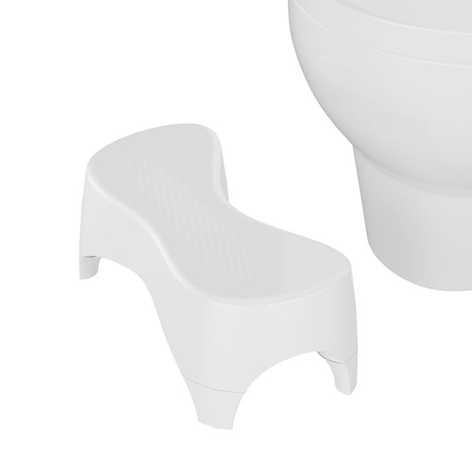 TOILET STOOL TOILET STEP STOOL POTTY STOOL FOR ADULTS AND KIDS POOP STOOL FOR BATHROOM NONSLIP SIMPLE DESIGN WHITE