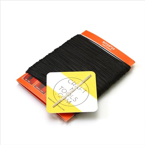 Ritza 25 Tiger Thread Ritza Black 1.0mm Tiger Thread for Leather Craft, Waxed Polyester Saddlers Thread, 25 Gauge, 50 Meters - Image 1
