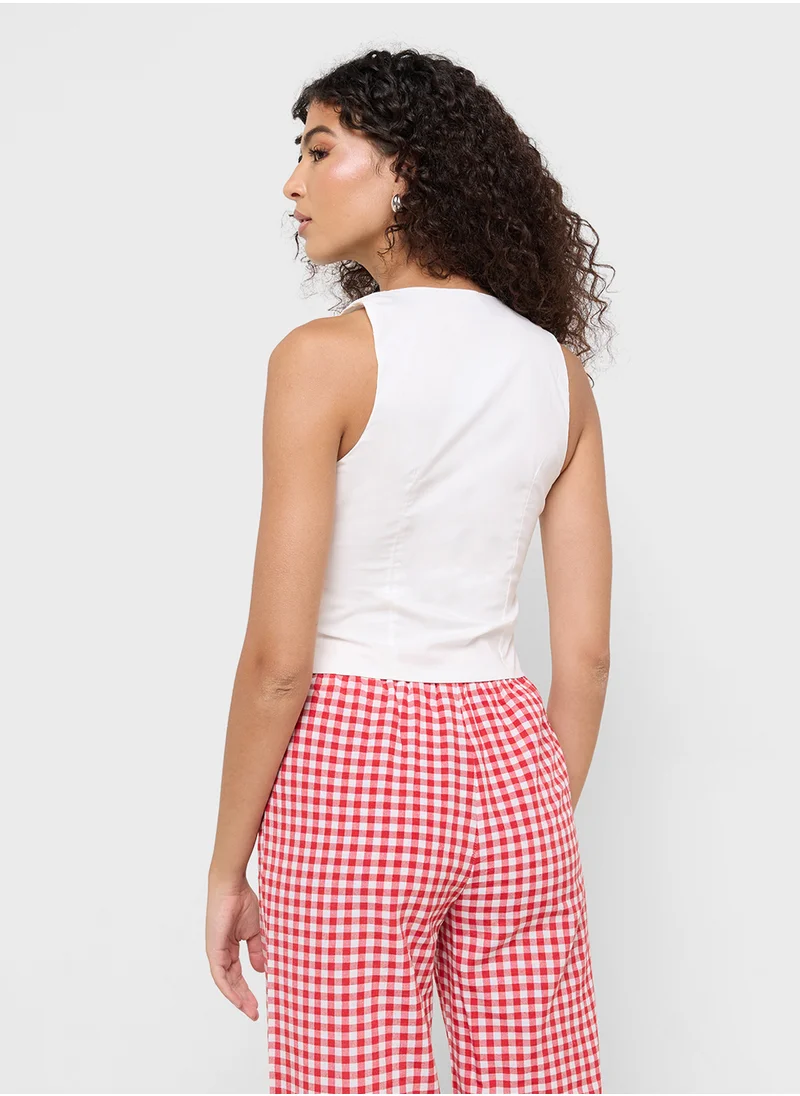 جينجر Tie Up Detail Vest