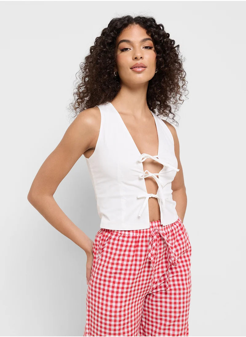 جينجر Tie Up Detail Vest
