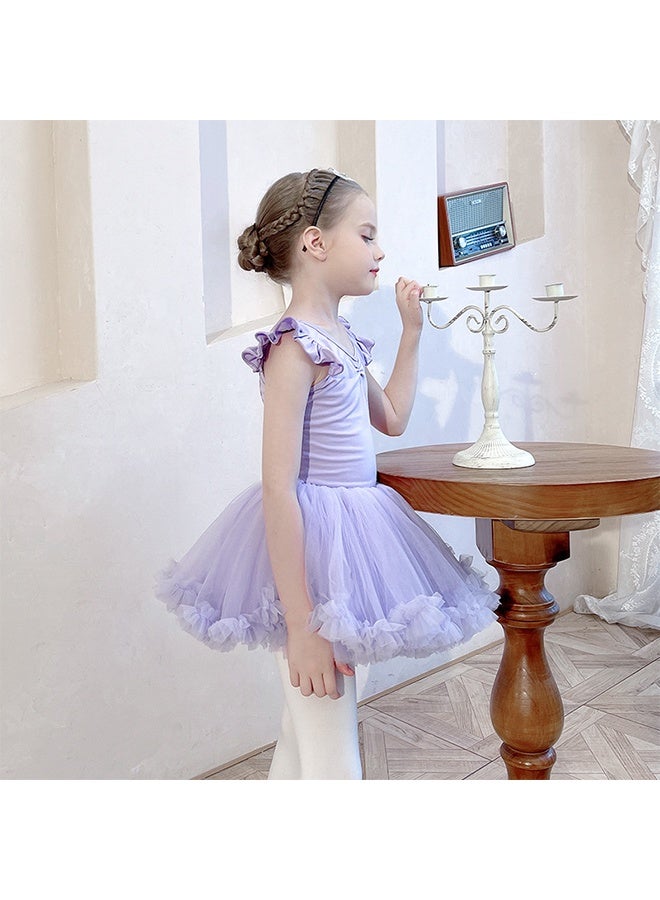 Generic Toddler Girls Ballet Dresses Leotards with Skirt Dance Dress Ballerina Tutu Outfit Dress 120cm - Image 4