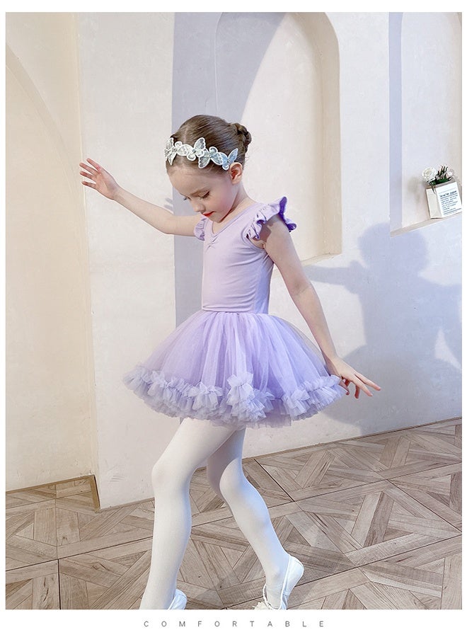 Generic Toddler Girls Ballet Dresses Leotards with Skirt Dance Dress Ballerina Tutu Outfit Dress 120cm - Image 3