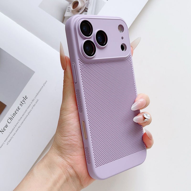 Ultra-Thin Cooling Phone Case for iPhone 17 Pro Max, Breathable Mesh Cover with Lens Protector