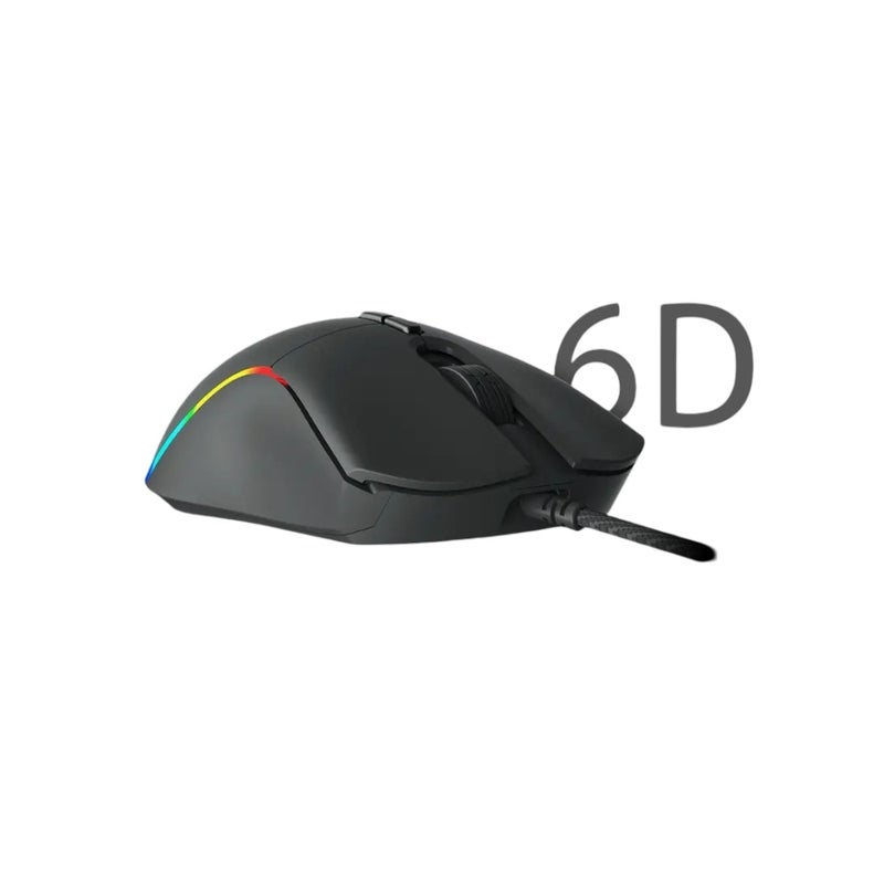 MEETION Wired USB Gaming Mouse, Optical Sensor Up to 12000 DPI, Customizable RGB, 6+1 Programmable Buttons, 1.8 m Braided Cable, Black, MT-GM19_2023 - Image 2