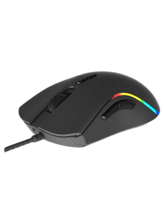MEETION Wired USB Gaming Mouse, Optical Sensor Up to 12000 DPI, Customizable RGB, 6+1 Programmable Buttons, 1.8 m Braided Cable, Black, MT-GM19_2023 - Image 1