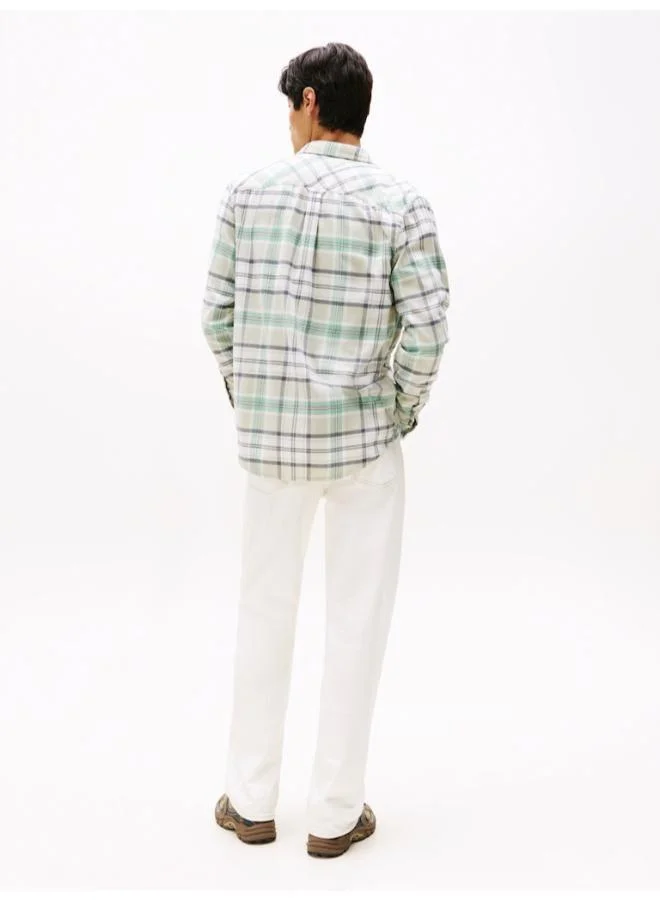 تومي جينز قميص كاروهات بقصة عادية