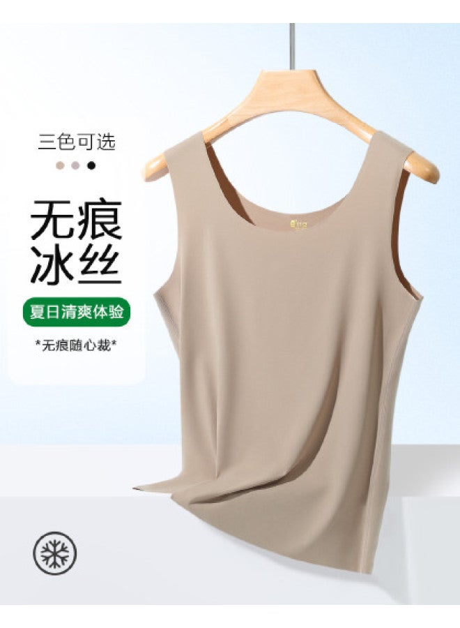 Red Bean Seamless Ladies Tank Top, Summer Breathable Sports Vest Silky Camisole, Sleeveless Women'S Top - Image 1