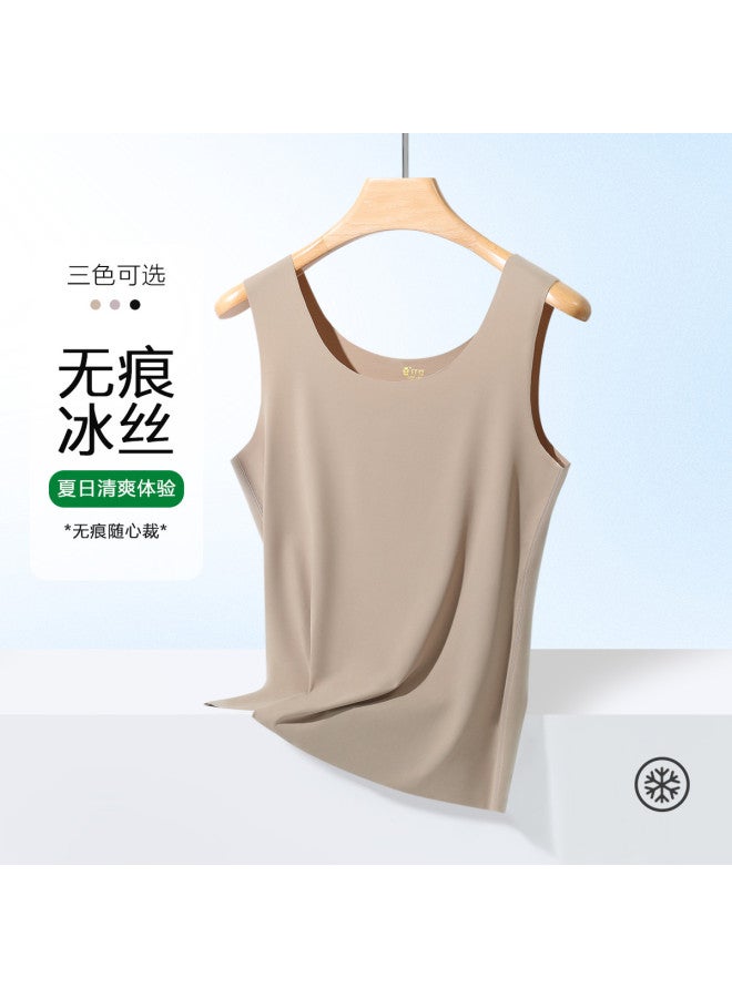 Red Bean Seamless Ladies Tank Top, Summer Breathable Sports Vest Silky Camisole, Sleeveless Women'S Top - Image 2