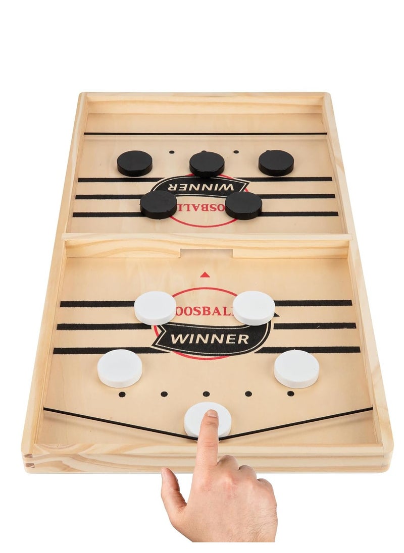 Nutty - 60 * 30 Cm Exciting Fast Sling Puck Game Large, Crash Bash Board Game, Table Top Hockey Game,Football Slingshot Game, Wooden Boad Games, Rapid Sling Table Battle Speed Stringr - Image 1