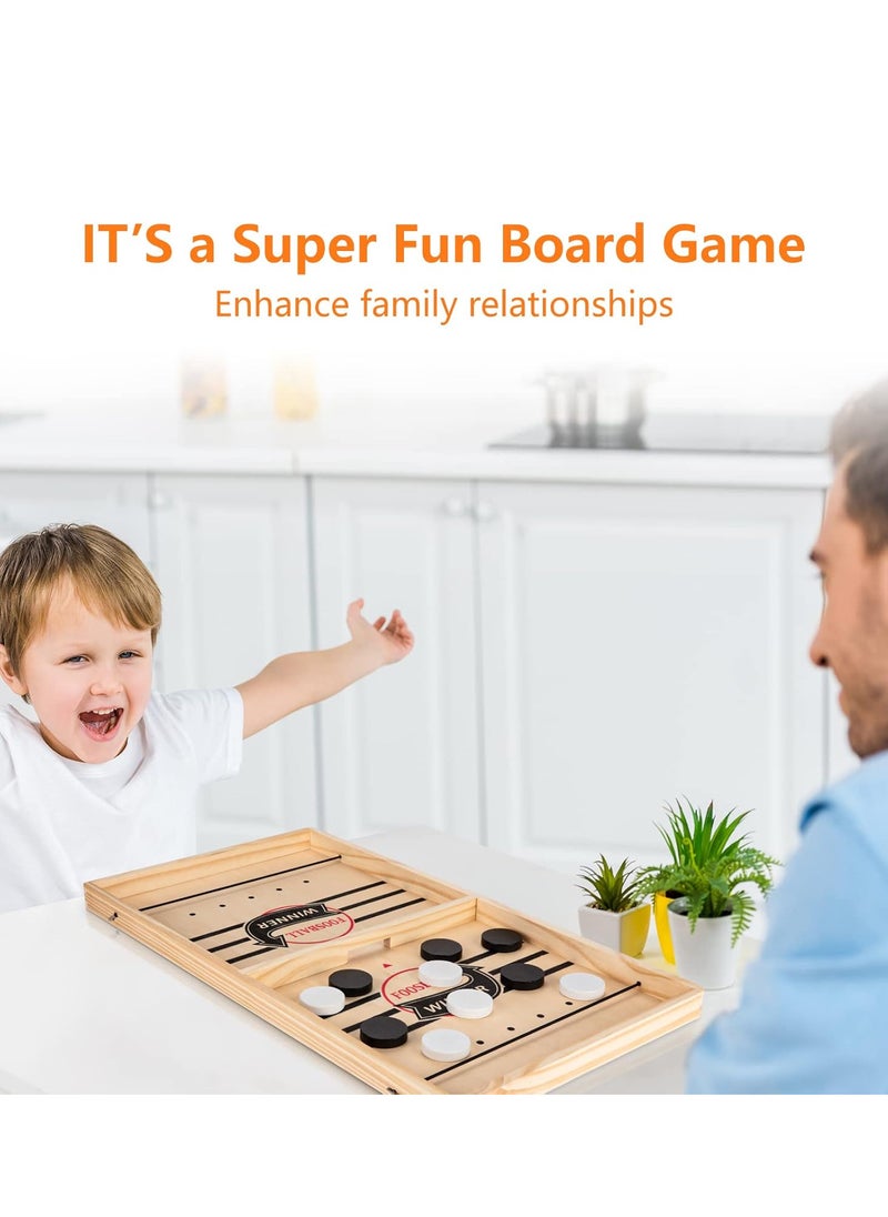 Nutty - 60 * 30 Cm Exciting Fast Sling Puck Game Large, Crash Bash Board Game, Table Top Hockey Game,Football Slingshot Game, Wooden Boad Games, Rapid Sling Table Battle Speed Stringr - Image 1