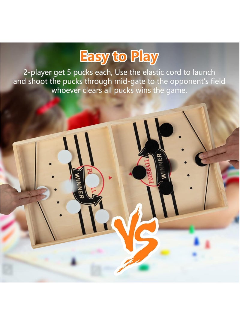 Nutty - 60 * 30 Cm Exciting Fast Sling Puck Game Large, Crash Bash Board Game, Table Top Hockey Game,Football Slingshot Game, Wooden Boad Games, Rapid Sling Table Battle Speed Stringr - Image 1