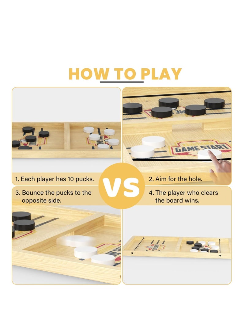 Nutty - 60 * 30 Cm Exciting Fast Sling Puck Game Large, Crash Bash Board Game, Table Top Hockey Game,Football Slingshot Game, Wooden Boad Games, Rapid Sling Table Battle Speed Stringr - Image 1