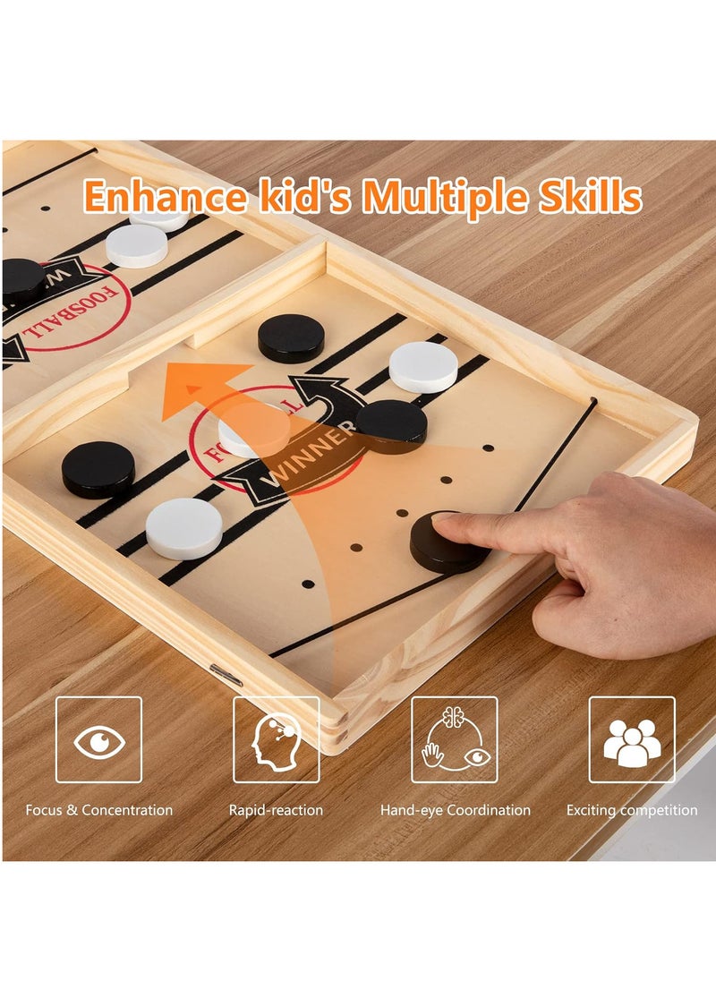 Nutty - 60 * 30 Cm Exciting Fast Sling Puck Game Large, Crash Bash Board Game, Table Top Hockey Game,Football Slingshot Game, Wooden Boad Games, Rapid Sling Table Battle Speed Stringr - Image 1