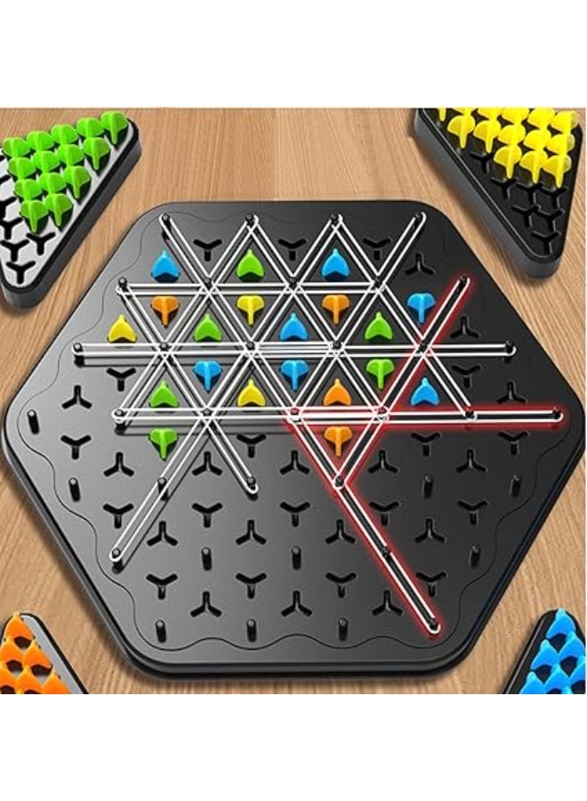 لعبة شطرنج المثلثات المتسلسلة – لعبة عائلية ممتعة لتحدي الذكاء والتركيز والتخطيط، مناسبة للأطفال من عمر 3 سنوات حتى الكبار، من 2 إلى 4 لاعبين، تساعد على تنمية التفكير الاستراتيجي، المهارات الذهنية، القدرة على اتخاذ القرارات، الاستمتاع باللعب الجماعي، لعبة تعليمية وترفيهية متكاملة - Image 5