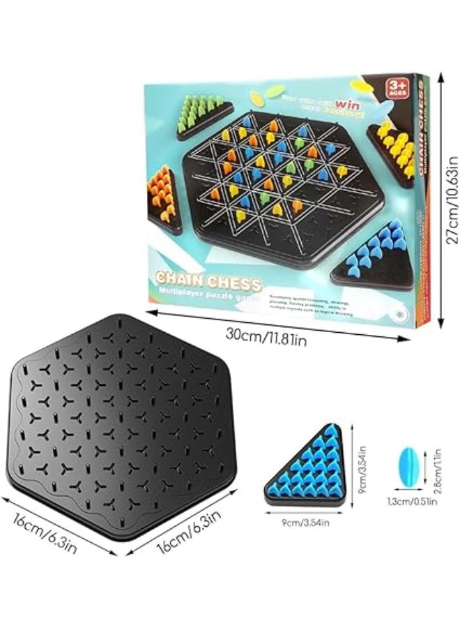 لعبة شطرنج المثلثات المتسلسلة – لعبة عائلية ممتعة لتحدي الذكاء والتركيز والتخطيط، مناسبة للأطفال من عمر 3 سنوات حتى الكبار، من 2 إلى 4 لاعبين، تساعد على تنمية التفكير الاستراتيجي، المهارات الذهنية، القدرة على اتخاذ القرارات، الاستمتاع باللعب الجماعي، لعبة تعليمية وترفيهية متكاملة - Image 2