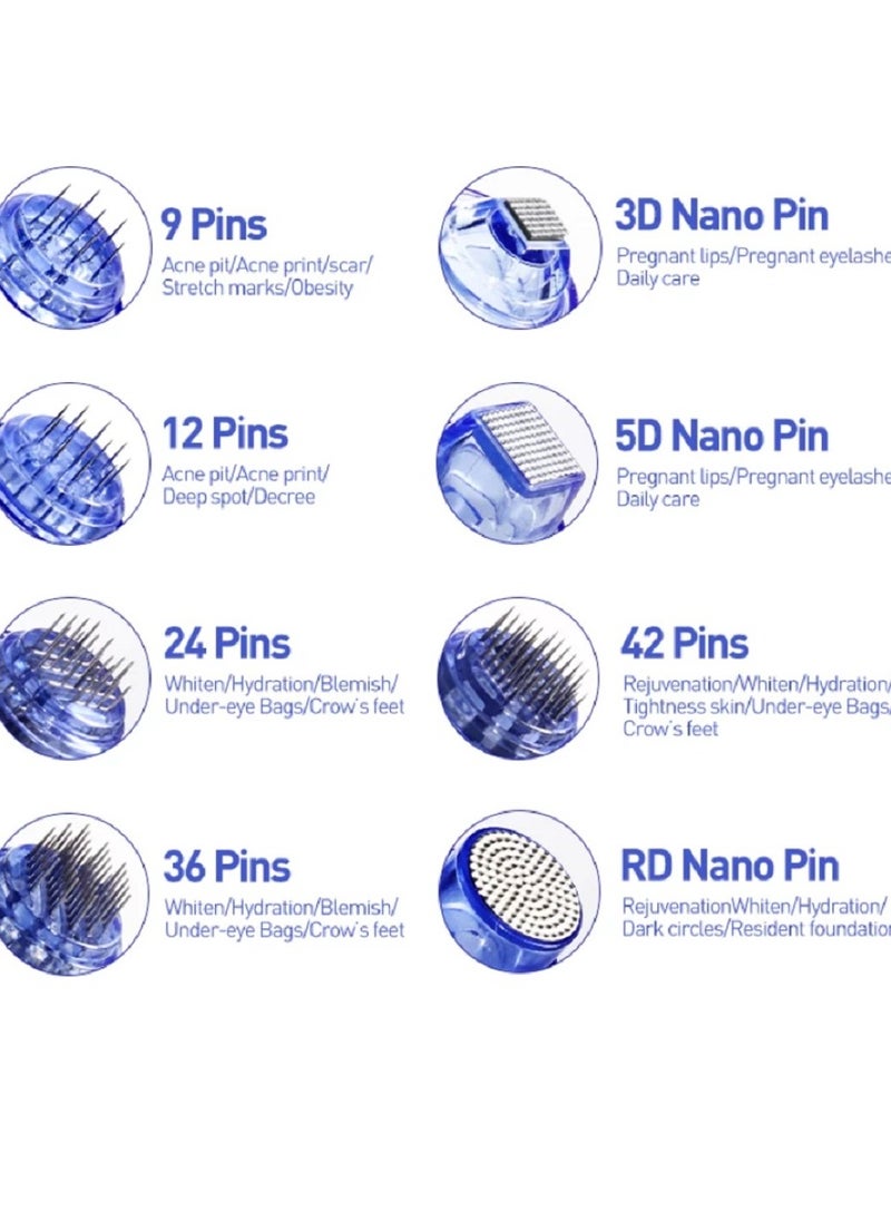 7Pcs Replaceable Round Nano Cartridges for Derma Pen Dr.pen A1-C/A1-W