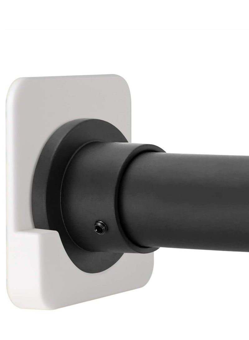 Oasisgalore Wall Adhesive Shower Curtain Rod Mount Holder（2 Pack, White） - Image 1