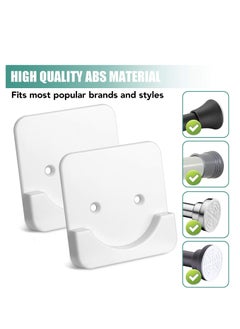 Oasisgalore Wall Adhesive Shower Curtain Rod Mount Holder（2 Pack, White）  - Image 2