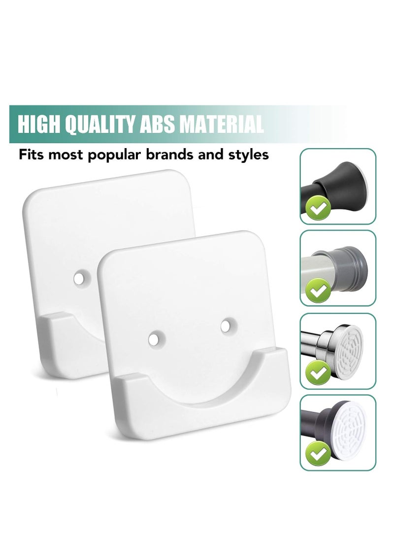 Oasisgalore Wall Adhesive Shower Curtain Rod Mount Holder（2 Pack, White） - Image 2