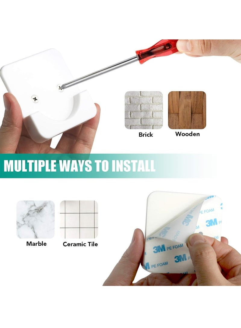 Oasisgalore Wall Adhesive Shower Curtain Rod Mount Holder（2 Pack, White） - Image 3