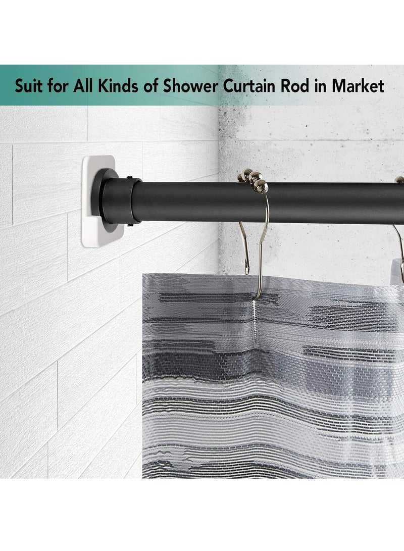 Oasisgalore Wall Adhesive Shower Curtain Rod Mount Holder（2 Pack, White） - Image 4