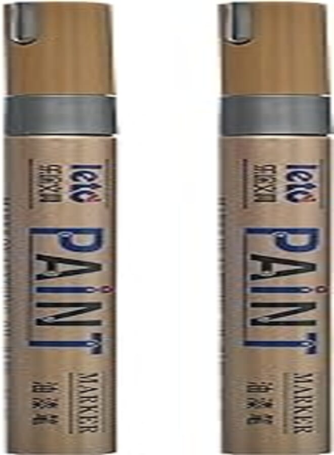 LETO LT-1102 High Quality Oil Pase Marker Pack of 2 Pieces For Any Surface Suitable For Home, School, Or Educational Centers - Silver