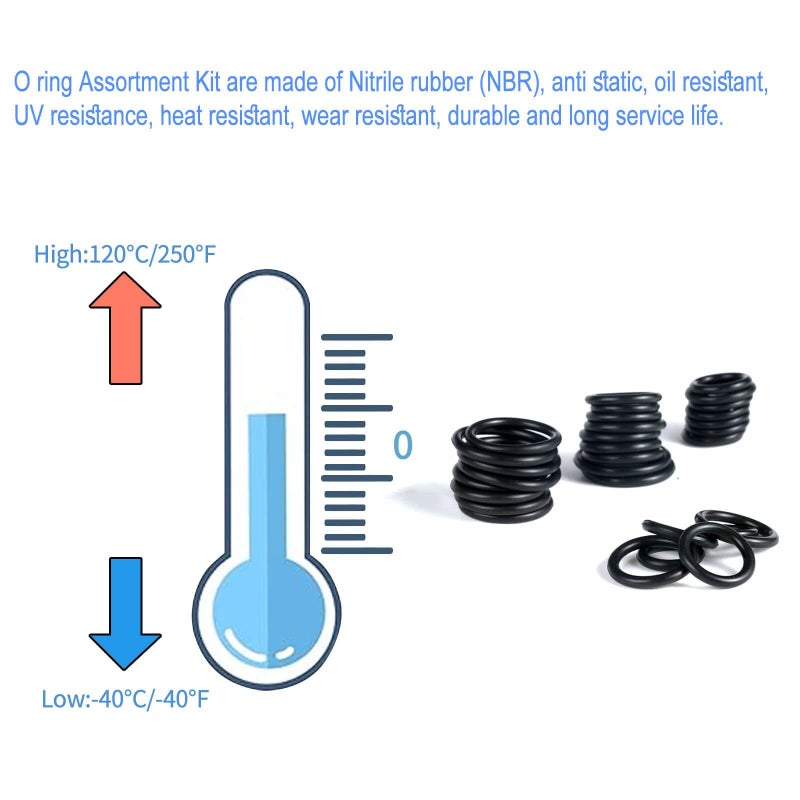 Dasinro 400 Pcs Rubber O-Rings Assortment Kit, 24 Sizes Rubber O-Ring Sealing Seal Assortment Set for Faucet, Hose, Automotive Repair, Plumbing, Gas, O Rings Kit - Image 5