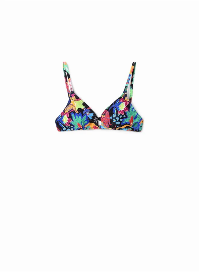 DESIGUAL Jungle Design Triangle Bikini Top