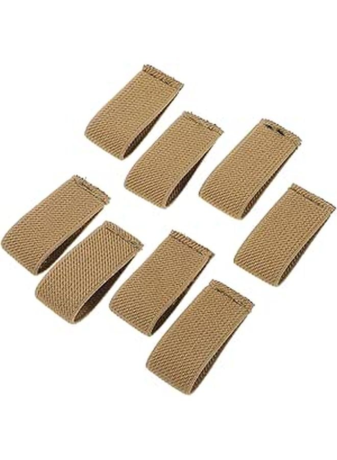 8 Pcs Khaki Canvas Belt Keepers Elastic Strap Retainers For Backpack Outdoor Sports - Image 1