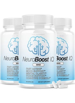 IDEAL PERFORMANCE (3 Pack) Neuro Boost IQ Supplement Brain Pills Mind Ben Carson Neurobooster Neuroboostiq (180 Capsules) 