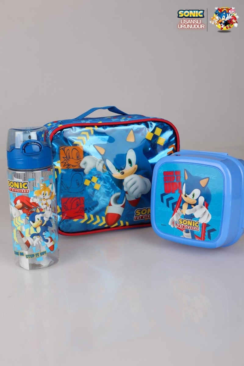 SONIC New Season Licensed Special Collection Lunch Box, Lunch Bowl and 500 ml Water Bottle Dinner Set - Image 1
