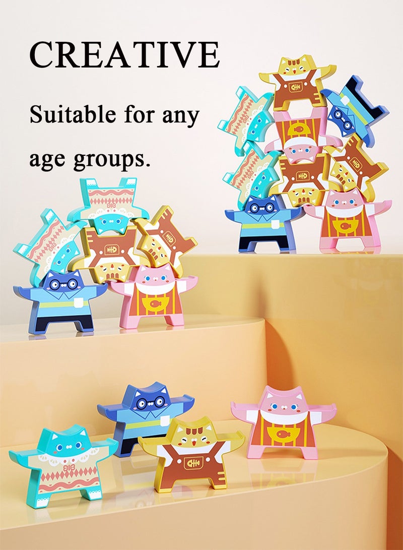 عربست لعبة القط مكدسة لغز التوازن التعليمي ، 16 قطعة مجموعة ، ومناسبة جدا للأطفال أكثر من 3 سنوات والأطفال الصغار - Image 2