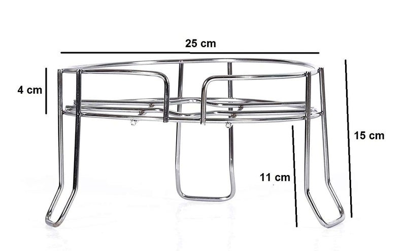 GALV Heavy Stainless Steel Chrome Plated Fancy Water Matka and Pot Stand Silver Standard - Image 3