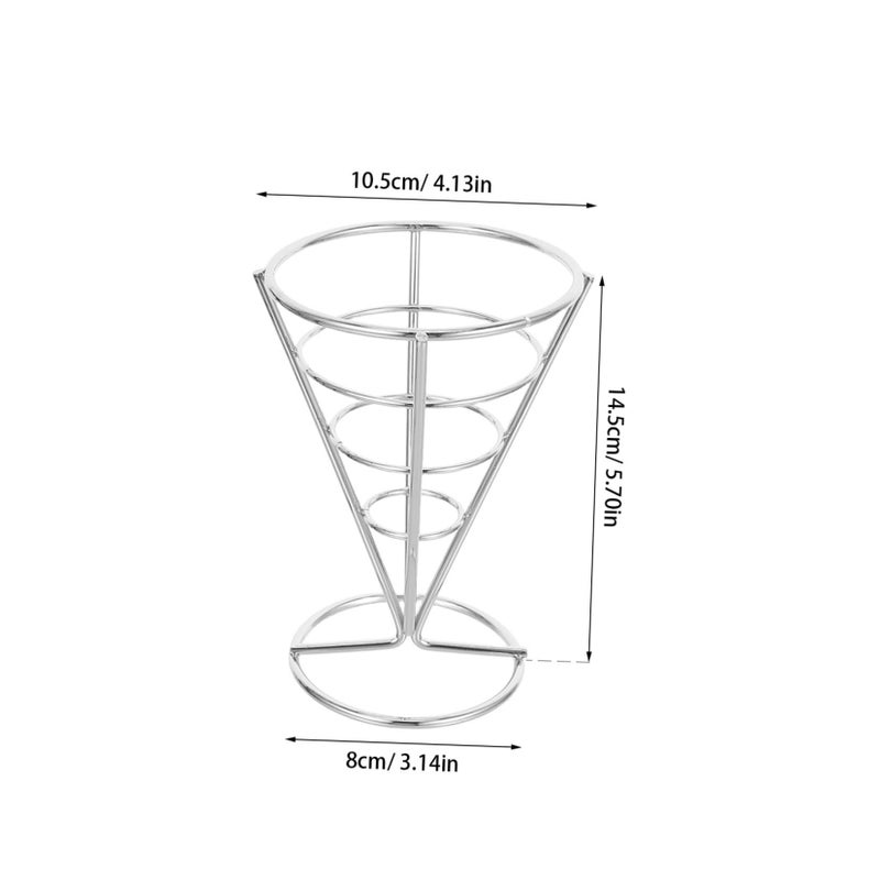 4 Metal French Fry Holder Baskets Sturdy Snack Display for Party Buffets - Image 3