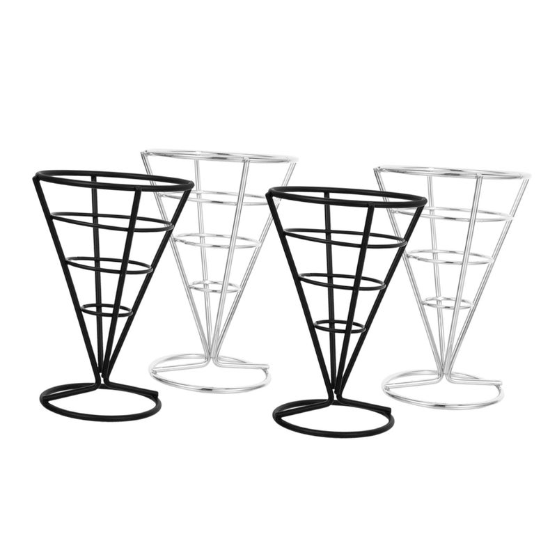 4 Metal French Fry Holder Baskets Sturdy Snack Display for Party Buffets - Image 2