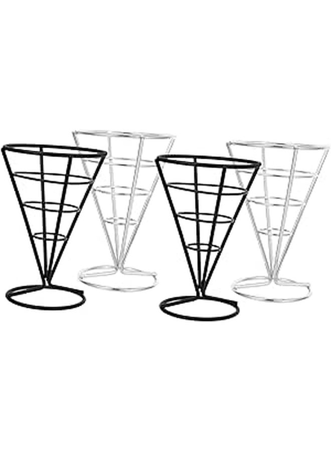 4 Metal French Fry Holder Baskets Sturdy Snack Display for Party Buffets - Image 1