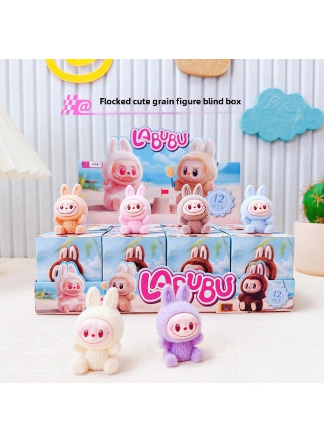 Cartoon Cute Grain Cute Ornaments Trendy Play Blind Box Flocking Mini Hand-made Model Blind Bag Creative Cartoon Modeling-Color:Please Place Your Order In Multiples Of 12/sold In Whole Box  - Image 1