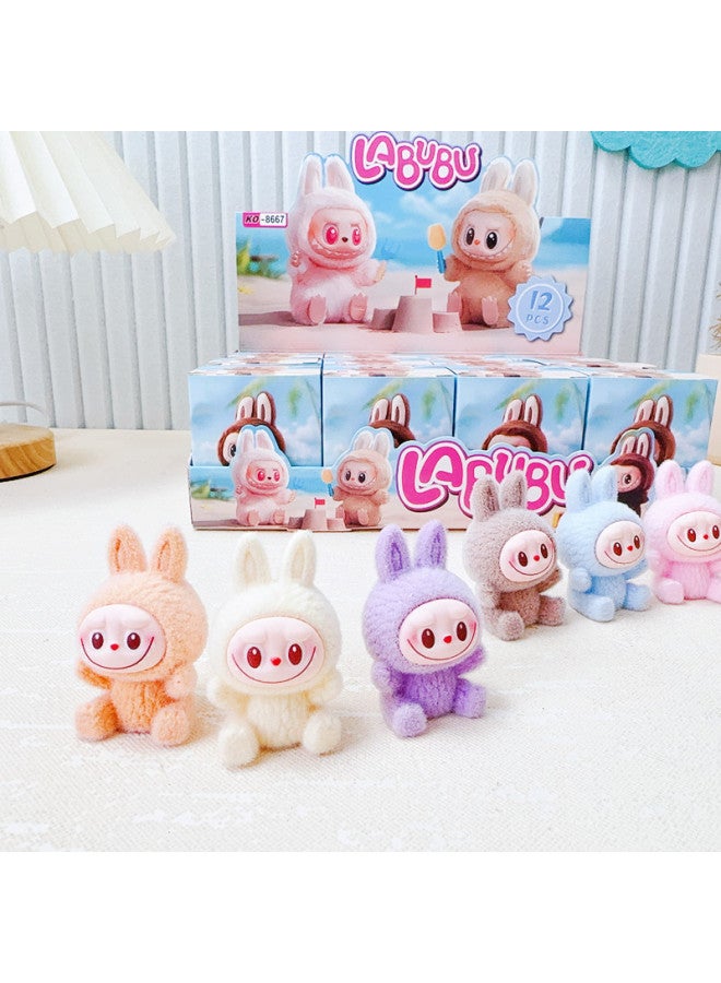Cartoon Cute Grain Cute Ornaments Trendy Play Blind Box Flocking Mini Hand-made Model Blind Bag Creative Cartoon Modeling-Color:Please Place Your Order In Multiples Of 12/sold In Whole Box  - Image 2