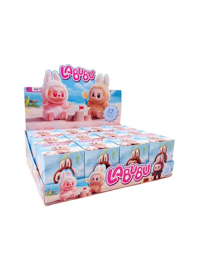 Cartoon Cute Grain Cute Ornaments Trendy Play Blind Box Flocking Mini Hand-made Model Blind Bag Creative Cartoon Modeling-Color:Please Place Your Order In Multiples Of 12/sold In Whole Box  - Image 5