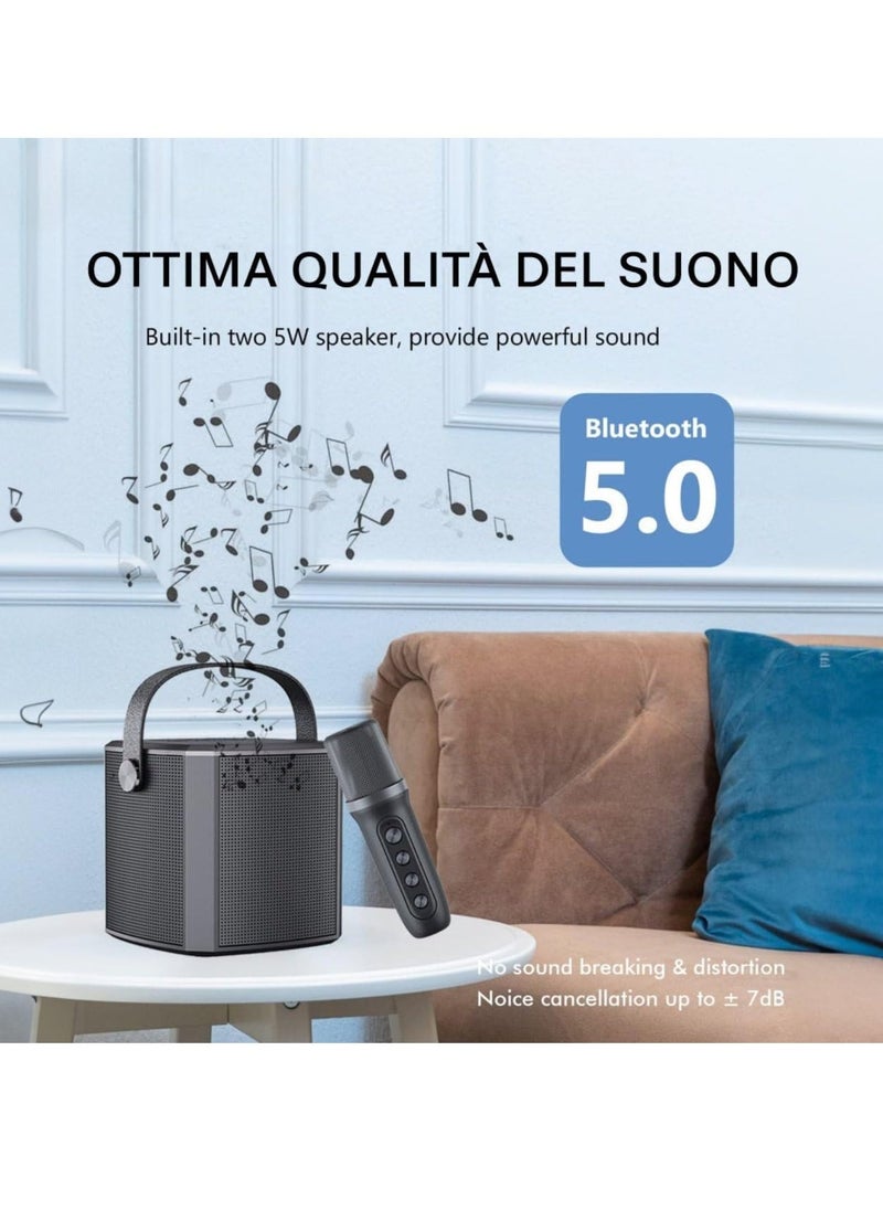 ELTRAZONE Portable Bluetooth Karaoke Speaker with Rechargeable Wireless Microphone, Type-C Charging, Multiple Voice Modes, TF Card Support – Red, Perfect for Parties, Karaoke and Home Entertainment - Image 4