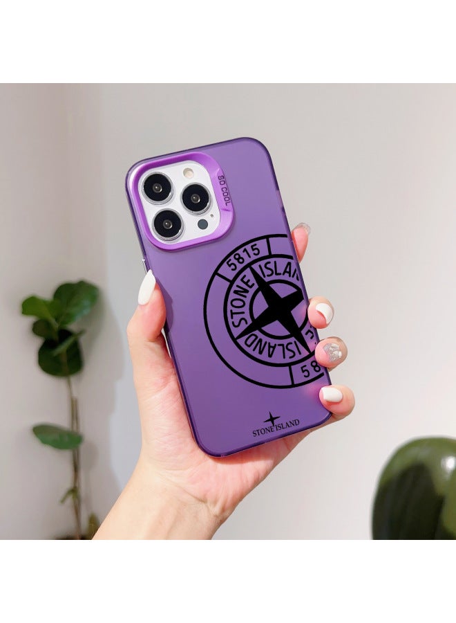 Suitable For Apple 15promax Mobile Phone Case New Stone Island Smooth Hard Case 11 Protective Case Xs Anti-fall Couple