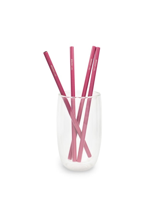 BRIGHTLY LABS Set of 4 Stainless Steel Reusable Metal Drinking Straws with Cleaning Brush - Eco-Friendly, Durable, Hygienic, and Sustainable Alternatives to Plastic Straws  - Image 2